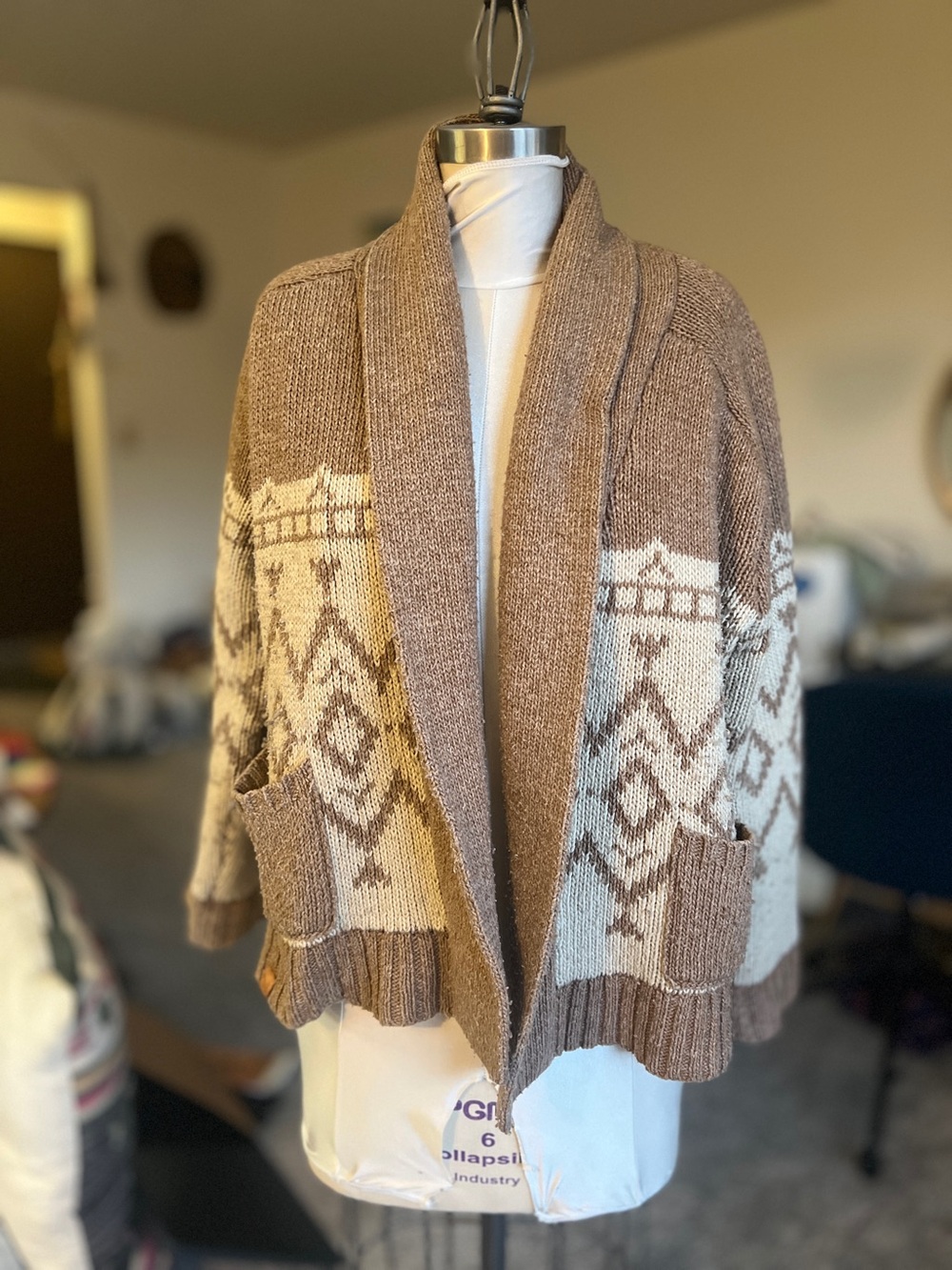 Toad and Co Cozy Brown & Cream Knit Cardigan
